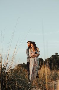 Couple photo session at sunset in Deia